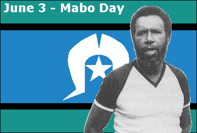 Eddie Mabo with Torres Strait Islander flag