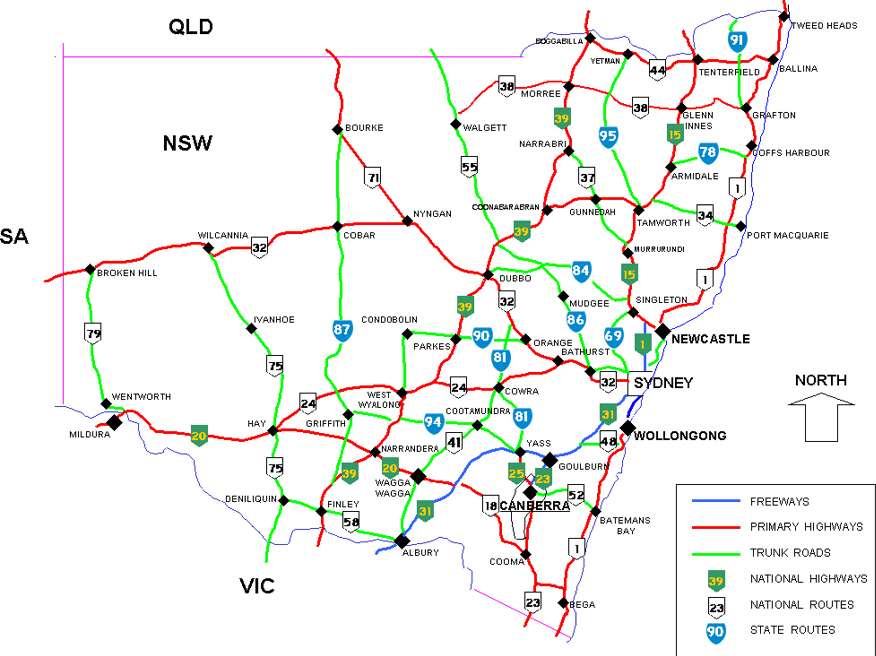 Road map NSW