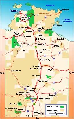 map of
              Northern Territory